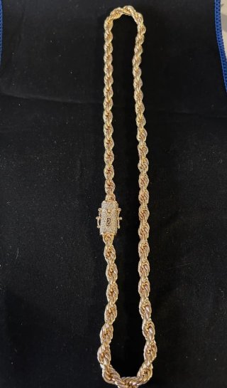 Cadena Salomónica Bañada en Oro 14k 8mm 60cm