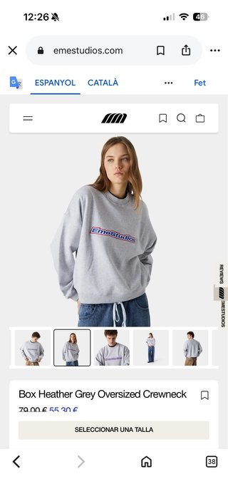 Sudadera Eme Studios Gris Talla S