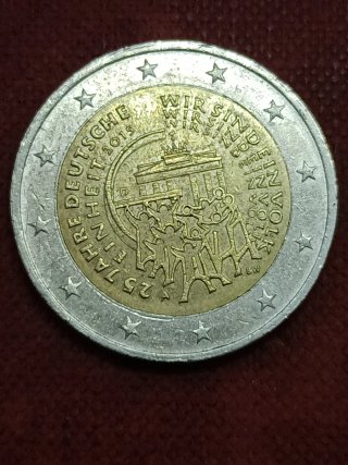 Moneda 2 euros Alemania 25 años unidad 'A'