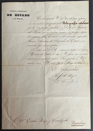 Documento antiguo - Paleografía Catalana - 1835