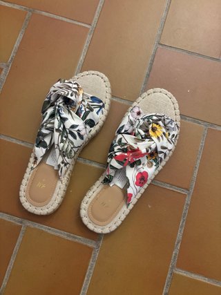 Sandalias H&M Esparto Talla 39 Flores