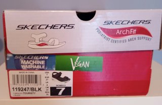 Sandalias Skechers Mujer Negro/Blanco