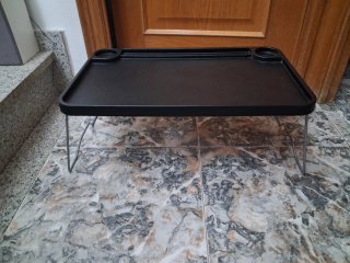 Mesa Plegable Negra con Portavasos, ide