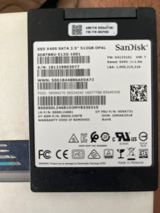 SSD SanDisk 512GB SATA X400 OPAL