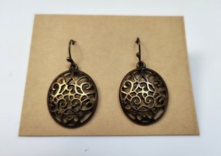 Bonitos pendientes vintage bronce filigrana