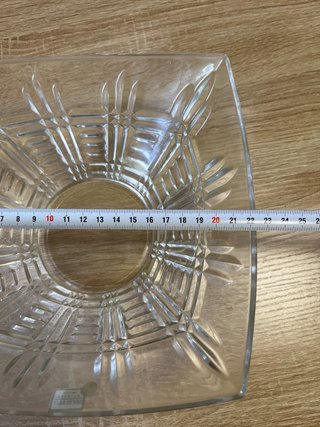 Frutero de cristal tallado, 22 cm