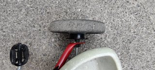 Zooky Triciclo metálico rojo con empujador