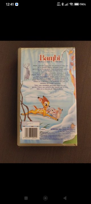 VHS Bambi Película Original Disney Clásicos