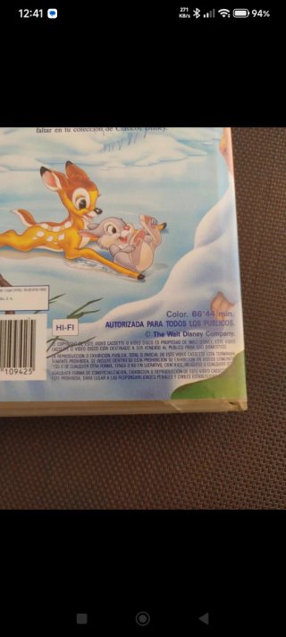 VHS Bambi Película Original Disney Clásicos