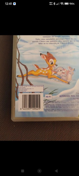VHS Bambi Película Original Disney Clásicos