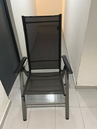 2 Sillones Plegables Metal Gris