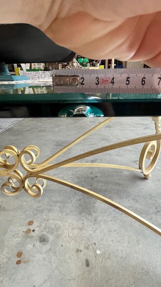 Mesa forja. Encimera cristal biselado 1cm