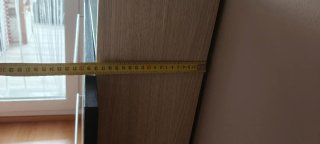 Mueble recibidor-zapatero madera y cristal