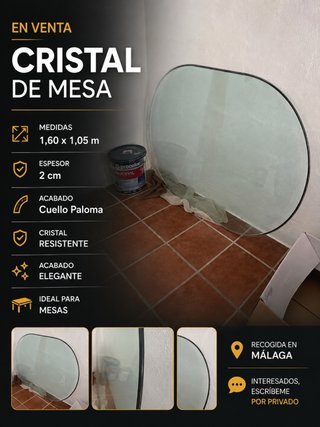 Cristal de mesa 1,60 x 1,05 m