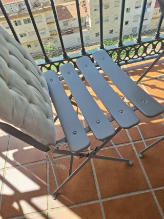 Mesa y 2 Sillas Terraza/Jardín Plegables
