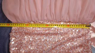 Vestido fiesta lentejuelas oro rosa