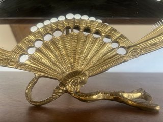 Espejo Abanico Vintage Dorado Ornamentado