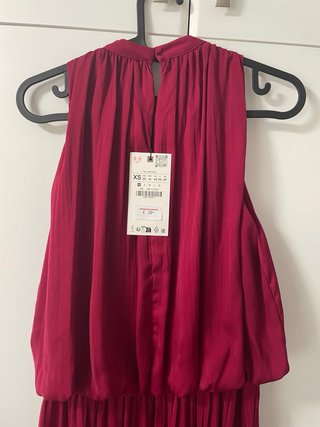 Vestido largo midi fucsia/burdeos