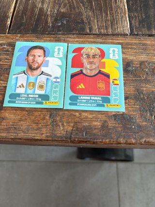 Cromo Panini Lamine Yamal FC Barcelona ESP i messi