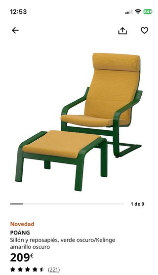 Sillón y reposapiés Poang Ikea