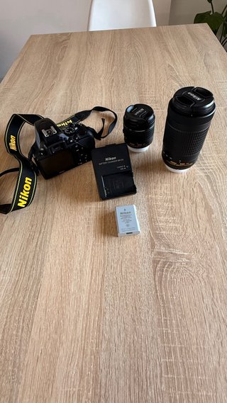 Nikon D3500 + 2 objetivos + mochila + trípode