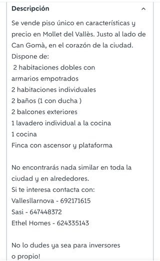 Venta piso en pleno centro de mollet.