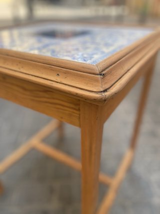 Mesa Auxiliar Vintage Cerámica y Madera