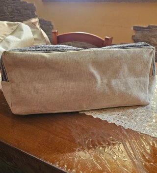 Borsa mare spiaggia grande beige/nero