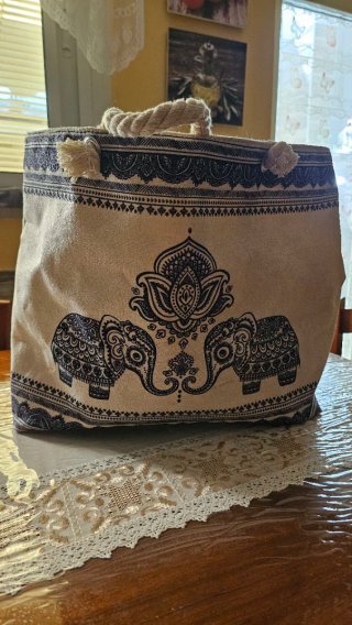 Borsa mare spiaggia grande beige/nero