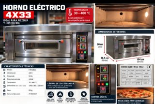 Horno de pizza profesional 184x87x57
