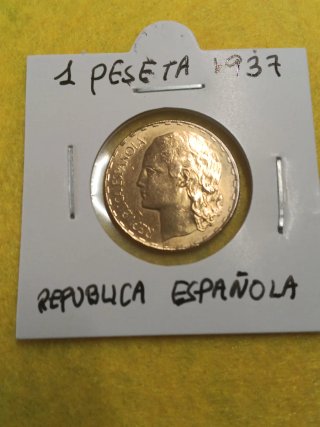Moneda 1 Peseta Española 1937