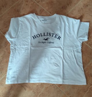 Camiseta Hollister Blanca Logo Los Angeles Califor