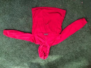 Chaqueta impermeable roja fina Talla M