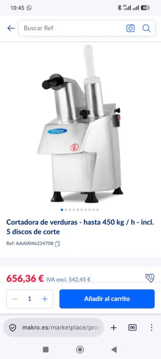 Cortadora de Verduras Profesional Maxima VC450