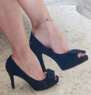 Zapatos de tacón azul talla 37