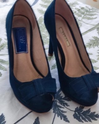 Zapatos de tacón azul talla 37