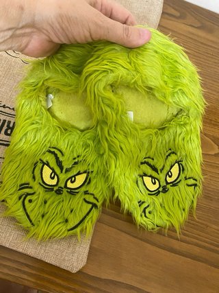 Pantofole Grinch Natale con Sacca Babbo Natale