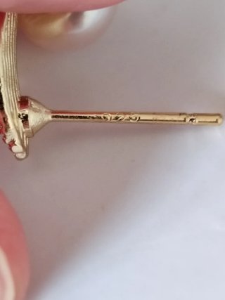 Pendientes hoja con perla