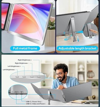 Pantalla Doble Portátil FOPO 14 1200P IPS