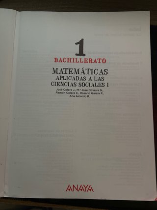 Matemáticas aplicadas a las Ciencias Sociales I...