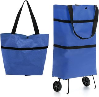Carrito de compra plegable azul