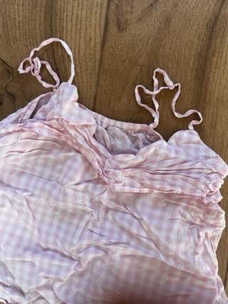 Camiseta tirantes cuadros rosa M