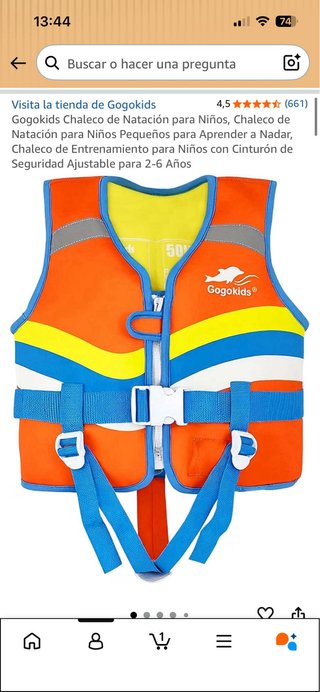 Chaleco flotación Gogokids Talla M