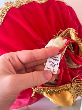 Costume Danza Velluto Rosso e Oro Sartoriale