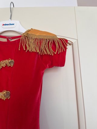 Costume Danza Velluto Rosso e Oro Sartoriale