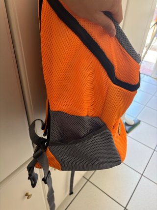 Zaino per cane arancione e grigio