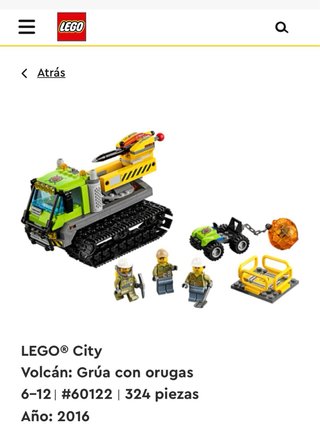 LEGO City 60122 Excavadora Volcánica