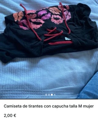 Camiseta tirantes capucha algodón Talla M