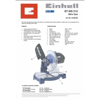 Ingletadora Einhell BT-MS 210 Blue - ¡Muy nueva!