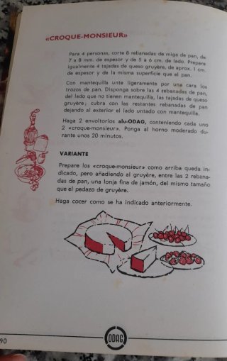 Recetario de cocina. Años 60. ODAG.